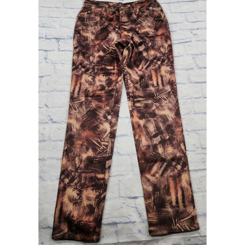 Encore WOMENS SIZE 11 Brown Skeleton Print Pants VINTAGE MADE IN USA